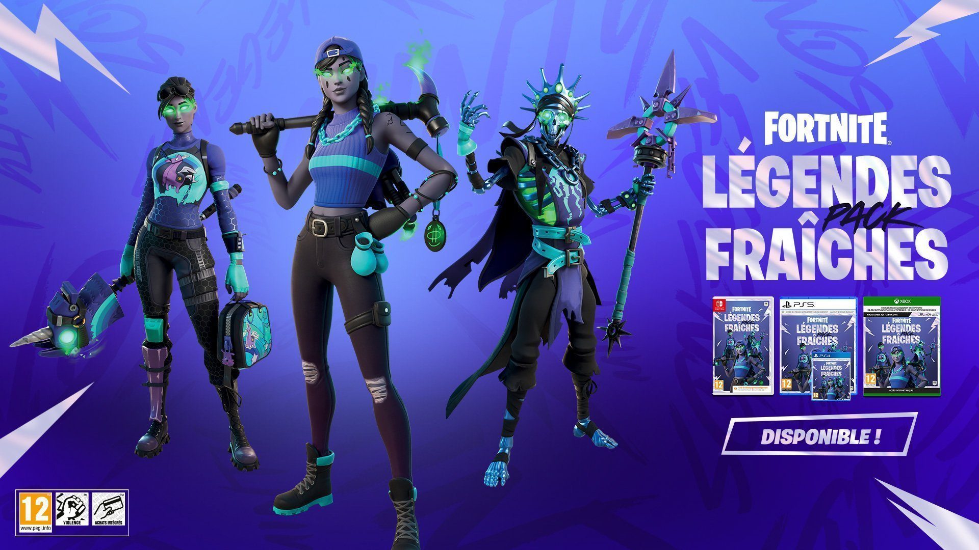 Fortnite Pack Légendes Fraîches - PS4 / PS5 / SWITCH / XBOX - JUST